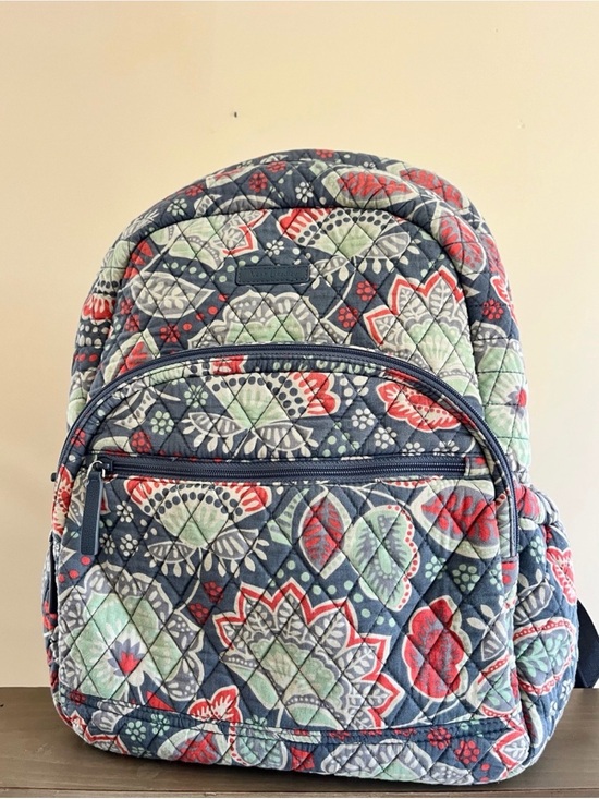 Vera Bradley Handbags - Vera Bradley Quilted Floral Backpack - Navy, Red & Mint